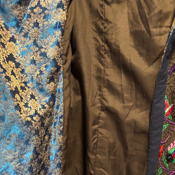 Ritu Kumar Multicolor Patchwork Embroidered Trench Boho Coat Jacket-4 - Picture 13 of 15